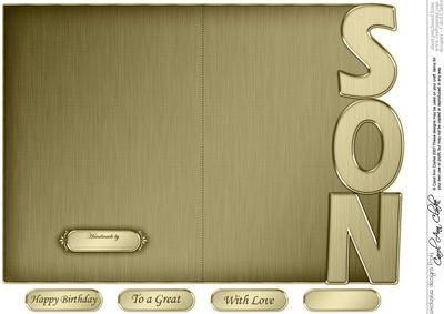 5 x 7 Elegant Metallic Son Shaped Card