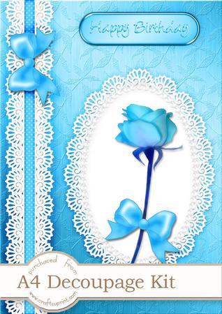 A4 Rose, Lace and Pearls 3D Decoupage Kit