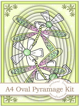 A4 Dreamy Dragonflies in Lime Pyramage Kit