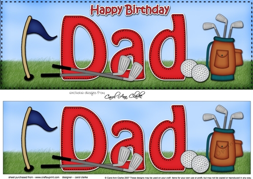 Large DL Happy Birthday DAD 3D decoupage
