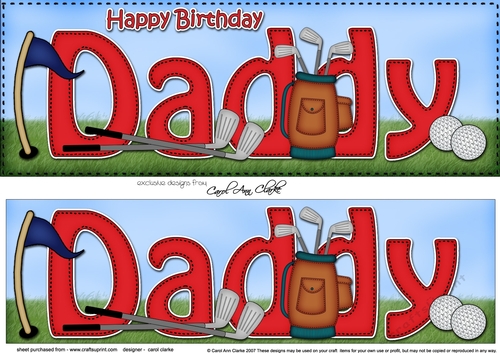 Large DL Happy Birthday DADDY 3D decoupage