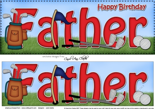 Large DL Happy Birthday FATHER 3D decoupage