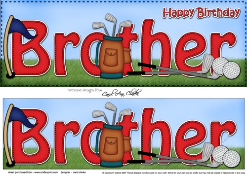Large DL Happy Birthday BROTHER 3D decoupage