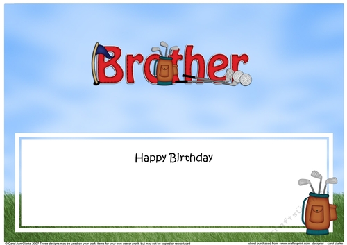 Large DL Happy Birthday BROTHER insert