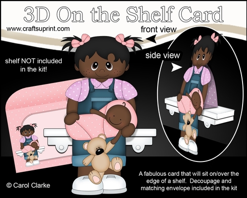 3D On the Shelf Card Kit - Little Ethnic Toddler Deloise is a New Big Sister