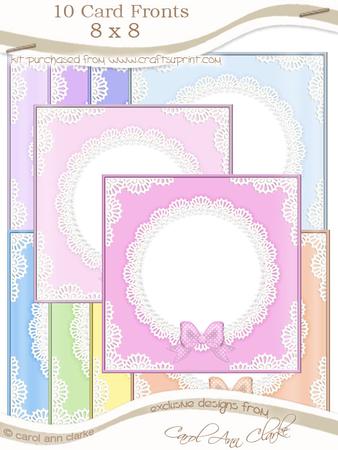 8 x 8 Pearls and Lace Card Fronts Kit
