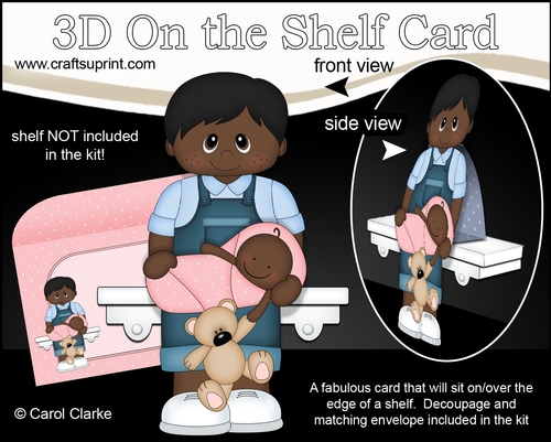 3D On the Shelf Card Kit - Little Ethnic Toddler Adison is a New Big Brother