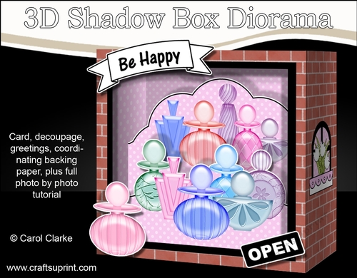 3D Shadow Box Card Mini Kit  -  The Sweet Scent of Success Perfume shop