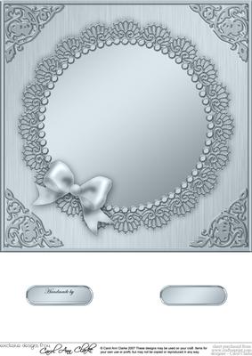8 x 8 Metallic Lace and Bow Card Front