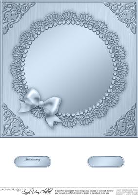 8 x 8 Metallic Lace and Bow Card Front