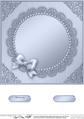 8 x 8 Metallic Lace and Bow Card Front
