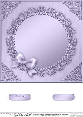 8 x 8 Metallic Lace and Bow Card Front