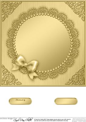 8 x 8 Metallic Lace and Bow Card Front