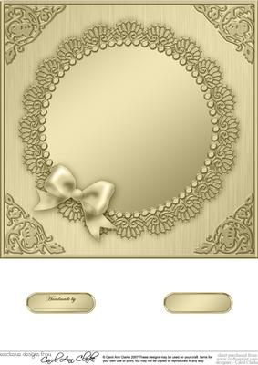 8 x 8 Metallic Lace and Bow Card Front