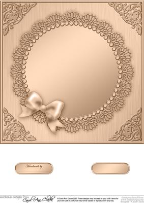 8 x 8 Metallic Lace and Bow Card Front