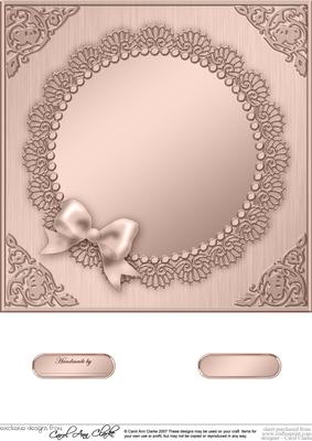8 x 8 Metallic Lace and Bow Card Front