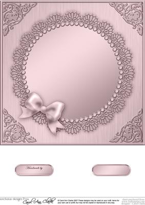 8 x 8 Metallic Lace and Bow Card Front