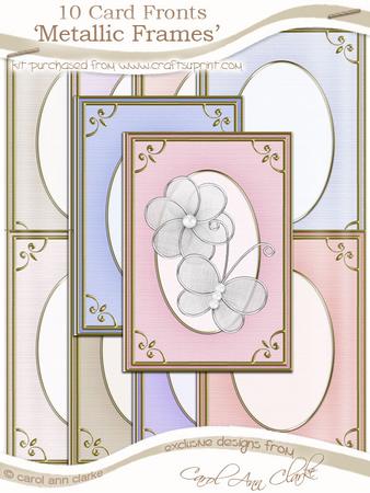 A5 'gold Metallic Frame' Card Fronts Kit