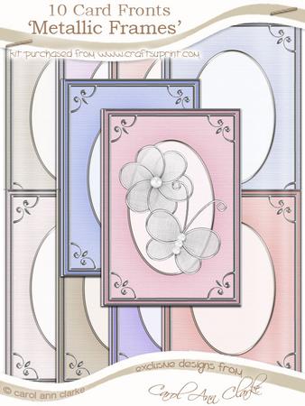 A5 'silver Metallic Frame' Card Fronts Kit