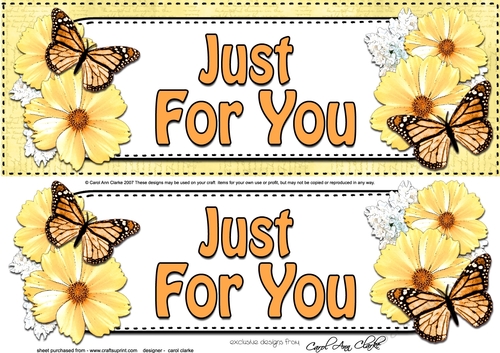 Large DL JUST FOR YOU Floral Butterflies 3D decoupage