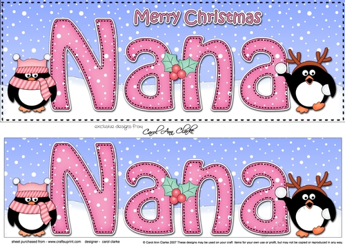 Large DL Merry Christmas NANA 3D decoupage 