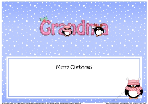 Large DL Merry Christmas GRANDMA insert