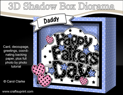 3D Diorama Shadow Box Word Card Mini Kit  - Fathers Day