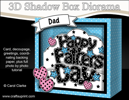 3D Diorama Shadow Box Word Card Mini Kit  - Fathers Day