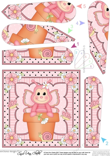 Flower Pot Friends Cute Little Butterfly Fan Pyramage Topper