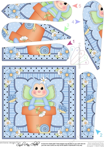 Flower Pot Friends Cute Little Butterfly Fan Pyramage Topper