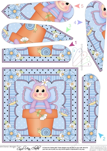 Flower Pot Friends Cute Little Butterfly Fan Pyramage Topper