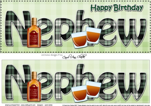 Large DL Happy Birthday NEPHEW 3D decoupage