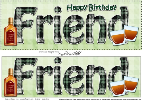 Large DL Happy Birthday FRIEND 3D decoupage