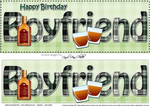 Large DL Happy Birthday BOYFRIEND 3D decoupage
