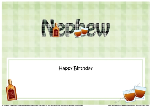 Large DL Happy Birthday NEPHEW insert