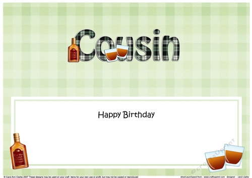 Large DL Happy Birthday COUSIN insert