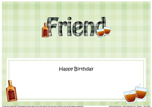 Large DL Happy Birthday FRIEND insert
