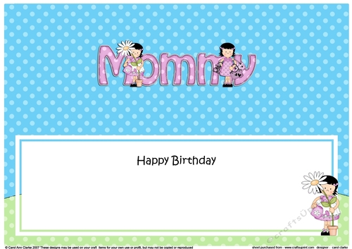 Large DL Happy Birthday MOMMY insert