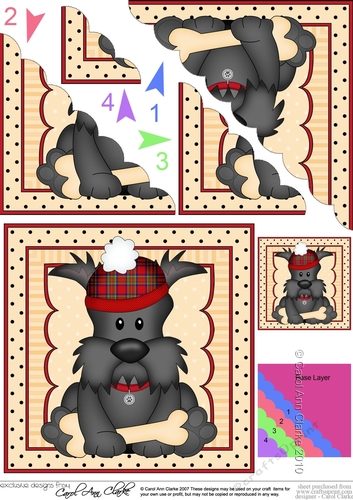 Cute Little Scottie Dog Scalloped Corner Stacker