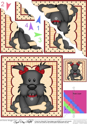 Cute Little Scottie Dog Scalloped Corner Stacker