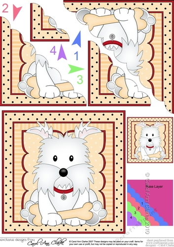 Cute Little Westie Dog Scalloped Corner Stacker