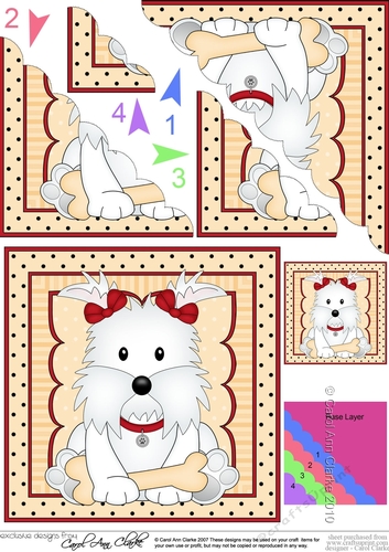 Cute Little Westie Dog Scalloped Corner Stacker