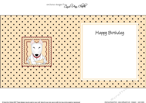 Cute Little English Bull Terrier Dog square landscape insert