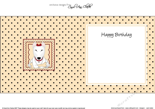 Cute Little English Bull Terrier Dog square landscape insert