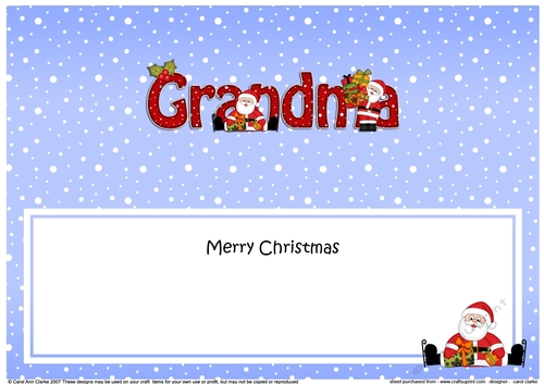 Large DL Merry Christmas GRANDMA insert