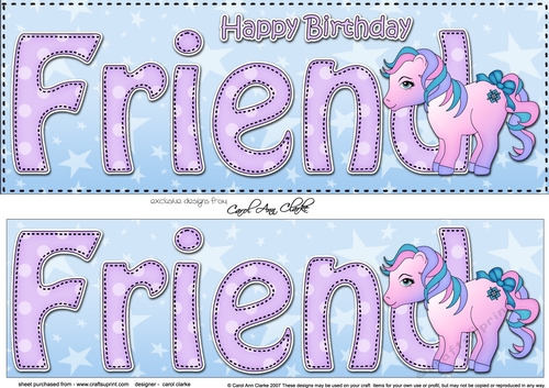Large DL Happy Birthday FRIEND 3D decoupage