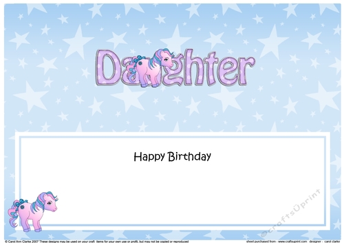 Large DL Happy Birthday DAUGHTER insert