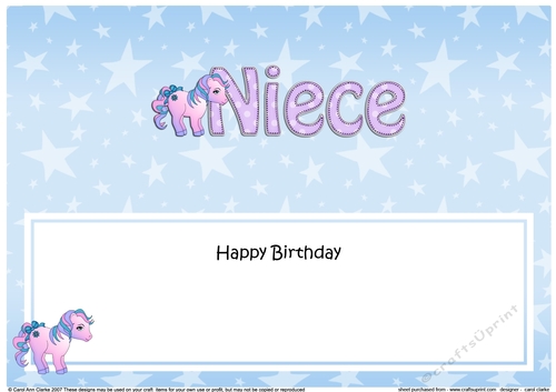 Large DL Happy Birthday NIECE insert