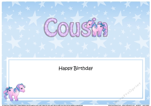 Large DL Happy Birthday COUSIN insert