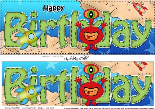 Large DL HAPPY BIRTHDAY 3D decoupage